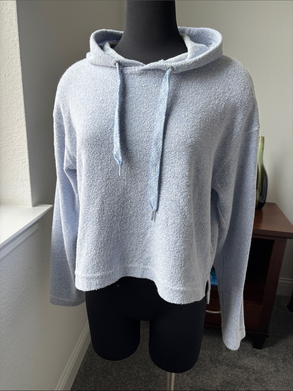 Light Blue Hooded Beach Pullover Sweatshirt